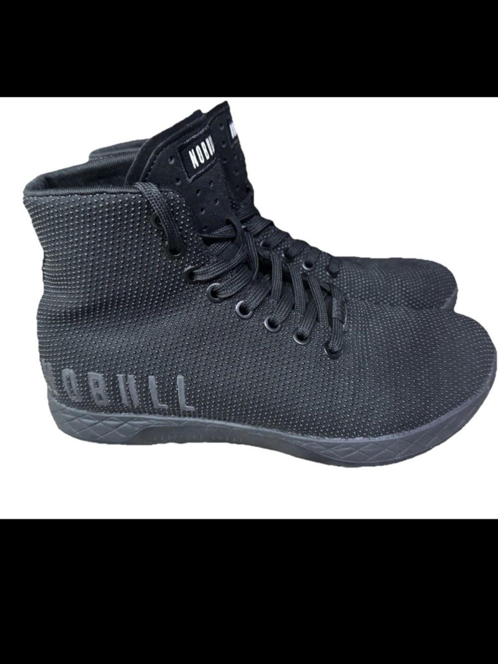 NOBULL Outwork Men’s 6.5 Women’s 8 Black Gym CrossFit High Top Trainer Shoes